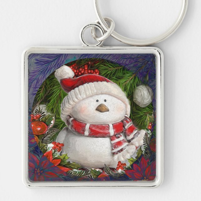 Chaveiro Snowman de Natal (Frente)