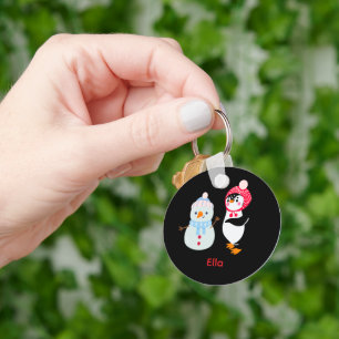 Chaveiro Snowman e Pinguim congelados