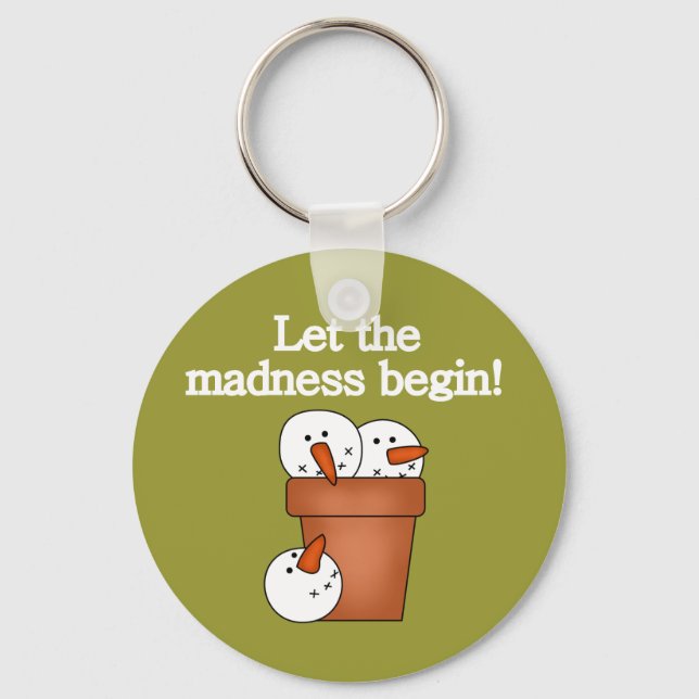 Chaveiro Snowman Holiday Madness T-shirts e presentes (Frente)