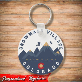 Chaveiro Snowmass Colorado Flag Retro Sunset Ski Souvenirs