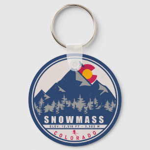 Chaveiro Snowmass Colorado Retro Sunset Ski Souvenirs
