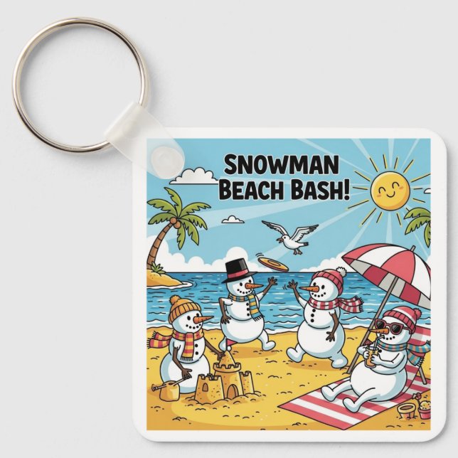 Chaveiro Snowmen Beach Bash (Frente)