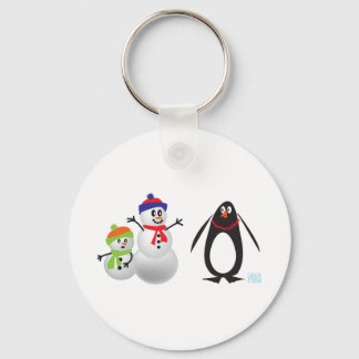 Chaveiro Snowmen e Pinguim