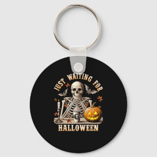 Chaveiro Só Esperando O Café Do Esqueleto Do Halloween.