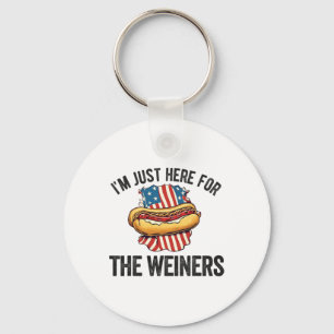 Chaveiro Só estou aqui para Weiners Engraçado 4 de julho Ca