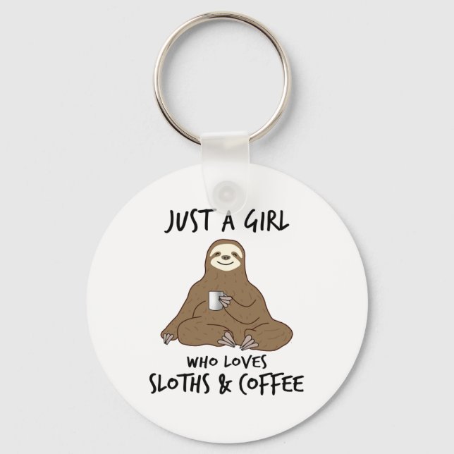 Chaveiro Só uma garota que ama café da Sloths (Frente)