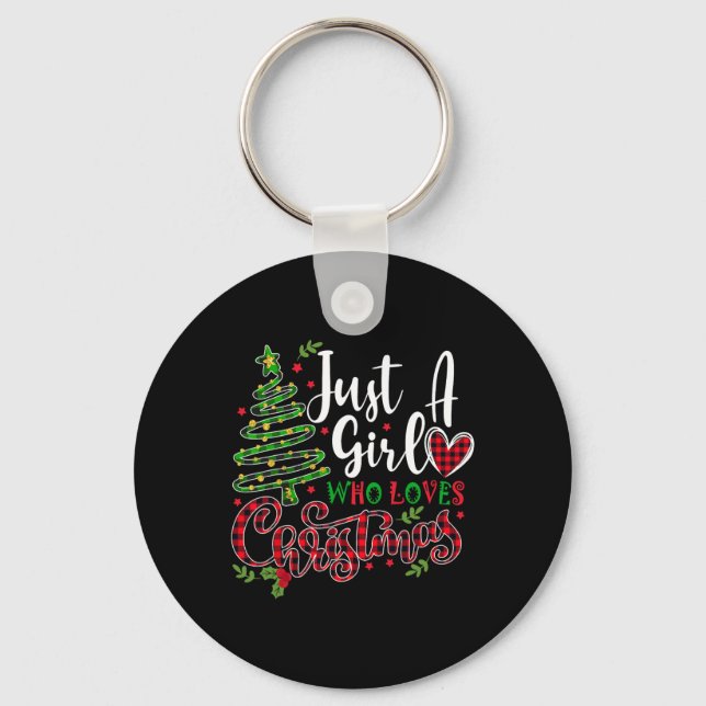 Chaveiro Só uma garota que ama o Natal um presente para XMA (Frente)