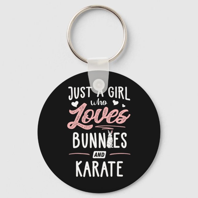 Chaveiro Só Uma Menina Que Ama Coelhinhos E Karate Gift Mul (Frente)