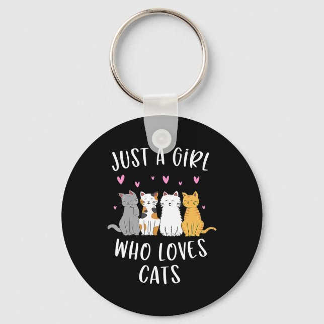 Chaveiro Só Uma Menina Que Ama Gatos E Gato (Frente)