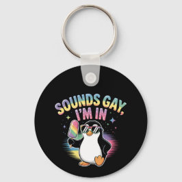 Chaveiro Soa Gay, estou no Design do Mês do Orgulho - Pingu