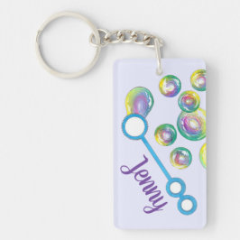Chaveiro Soap Bubble do Arco-Íris soprado Wand Personalizad