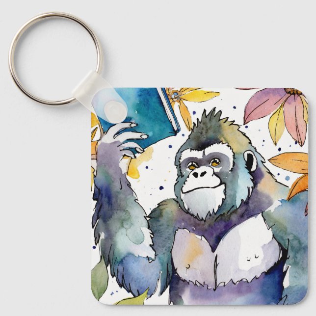 Chaveiro Sober Gorilla com o Big Book AA Prayer CUSTOM (Frente)