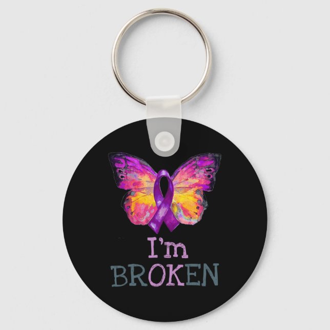 Chaveiro Sobredosagem Borboleta Roxo Fita Roxa (Frente)