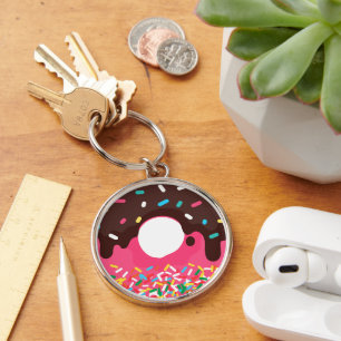 Chaveiro Sobremesa, Donut com Granulado de Arco-íris, Dough