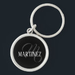 Chaveiro Sobrenome Personalizado Elegante Preto | Nome<br><div class="desc">Nome Personalizado Elegante Preto. Você pode optar por adicionar seu nome,  o nome de um ente querido ou uma mensagem especial. Seja um presente sincero para alguém que lhe é caro ou um tratamento pessoal,  a escolha é sua.</div>