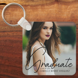 Chaveiro Sobreposição de Script Manuscrito de Foto para Gra