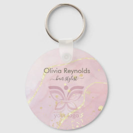 Chaveiro Sobreposição Mínima Moderna de Textura Márabe Rosa