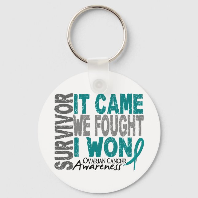 Chaveiro Sobrevivência câncer de ovário Que Chegou Nós Luta (Frente)