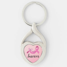 Chaveiro Sobrevivente Cancer Rosa