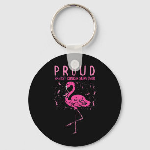 Chaveiro Sobrevivente Orgulhoso Flamingo Pink Cancer de Mam