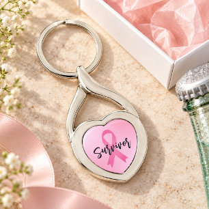 Chaveiro Sobrevivente Rosa Câncer de Mama