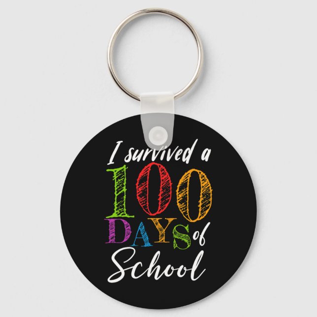 Chaveiro Sobreviveram 100 Dias De Escola Para Professores E (Frente)