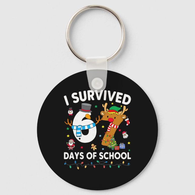 Chaveiro Sobrevivi a 67 Dias de Escola Piada Meme Seis Sete (Frente)