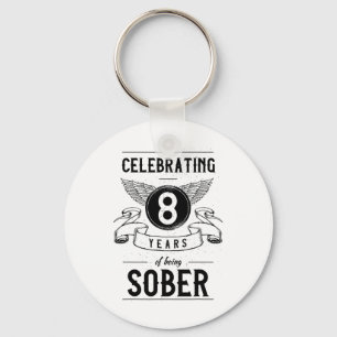 Chaveiro Sobriety Gift Recovery Anniversário de 8 anos Sobe