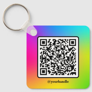 Chaveiro Social Media Square QR Code Aluminum Personalized 
