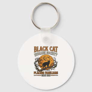 Chaveiro Sociedade Humana Black Cat Halloween Lua Cheia Mor