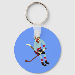 Chaveiro Sock Monkey Hockey Player