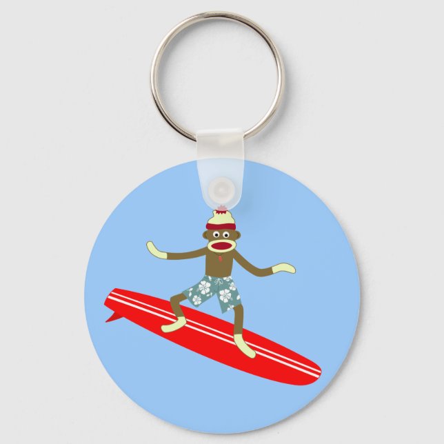 Chaveiro Sock Monkey Surfer (Frente)