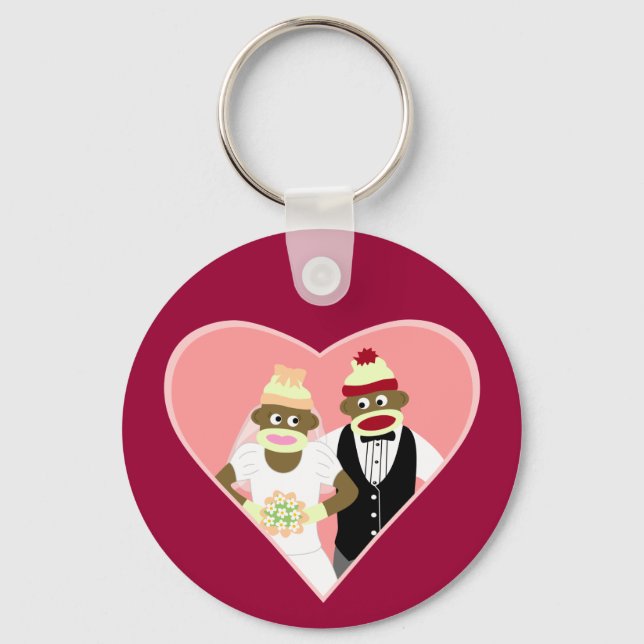 Chaveiro Sock Monkey Wedding (Frente)