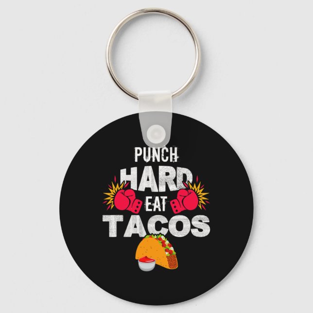 Chaveiro Soco Forte Coma Tacos Boxe Kickboxing Kickboxer T (Frente)