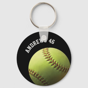 Chaveiro Softball Amarelo com Nome ou Texto