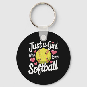 Chaveiro Softball Apenas Uma Garota Que Ama Softball 