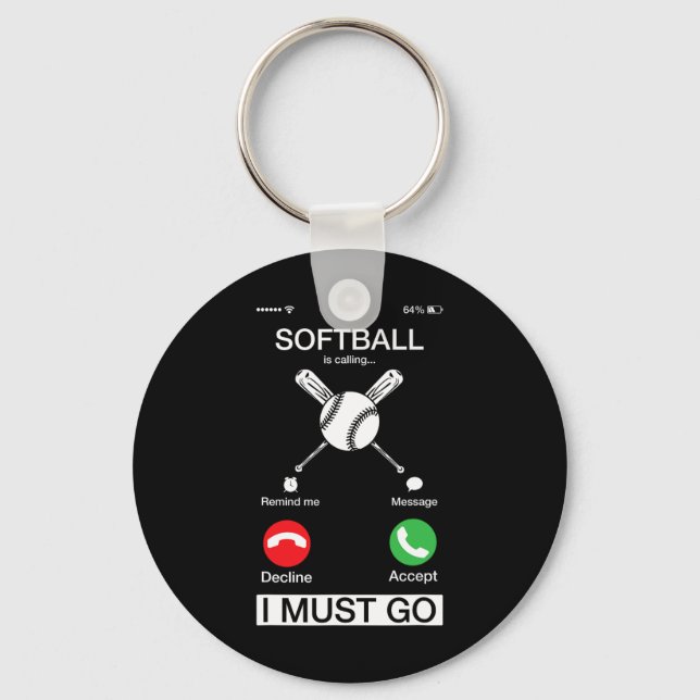 Chaveiro Softball Está Chamando E Eu Devo Ir Telefone Diver (Frente)