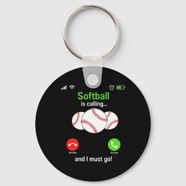 Chaveiro Softball Está Chamando - Jogadora de Softball Trei (Frente)