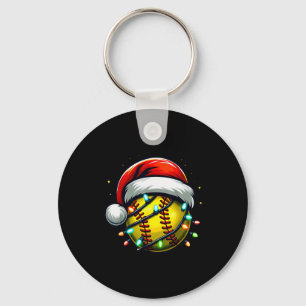 Chaveiro Softbol de Natal Xmas Papai Noel Amante de Softbol