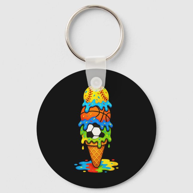 Chaveiro Softll Sketll Futebol Sorvete Drip Jogo de Verão D (Frente)