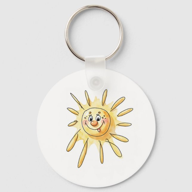 Chaveiro Sol Fofo - Sol Cartoon Feliz (Frente)