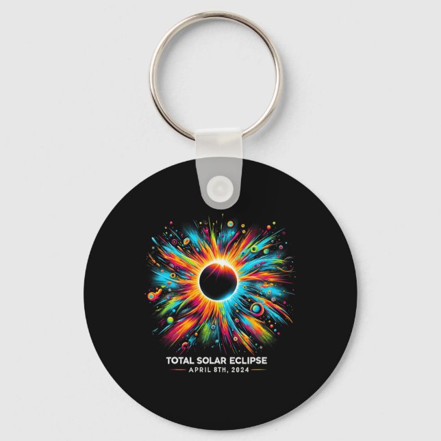 Chaveiro Solar Eclipse 2024 04.08.24 Eclipse Mens Womens Ki (Frente)