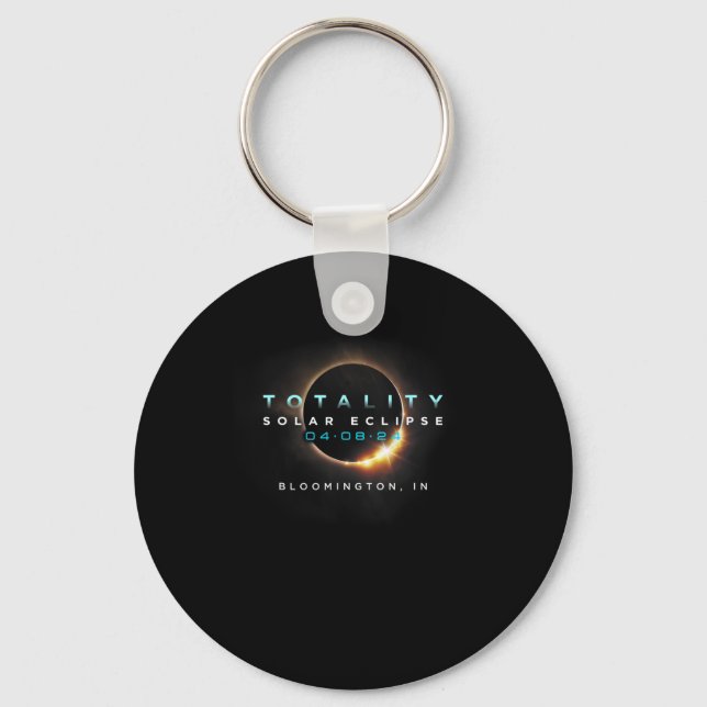 Chaveiro Solar Eclipse 2024 Bloomington Na Totalidade 04-08 (Frente)