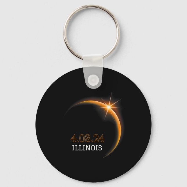 Chaveiro Solar Eclipse 2024 Illinois Totality Primavera 4.0 (Frente)