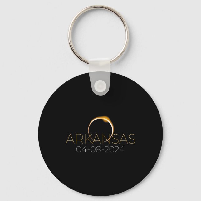 Chaveiro Solar Eclipse 2024 State Arkansas Total Solar Ecli (Frente)