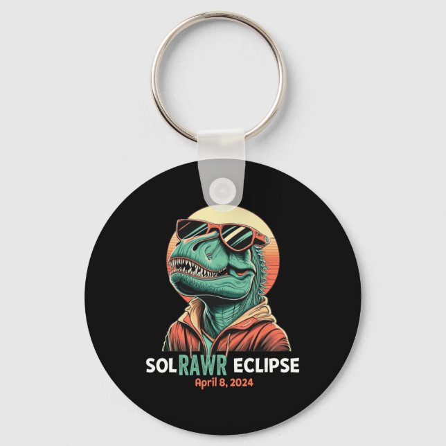 Chaveiro Solar Eclipse Abril 8 2024 Eclipse Kids Trex (Frente)