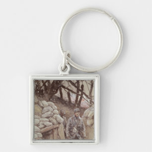 Chaveiro Soldados de infantaria em uma trincheira,