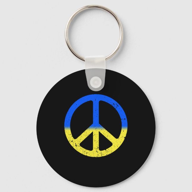 Chaveiro Solidariedade e Paz para a Ucrânia como Paz  (Frente)
