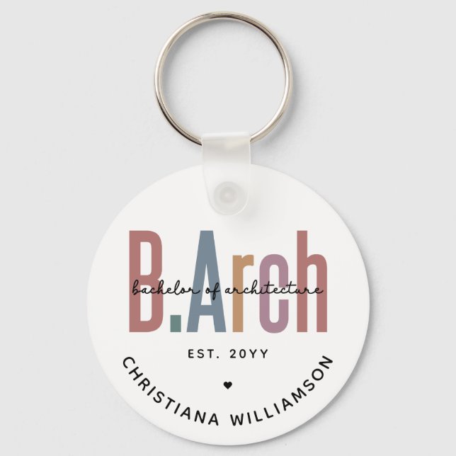 Chaveiro Solteiro BArch personalizado de graduação de arqui (Frente)