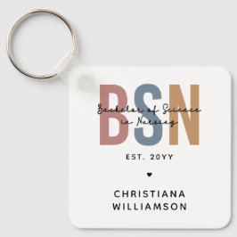 Chaveiro Solteiro Personalizado de Ciência BSN na Enfermage
